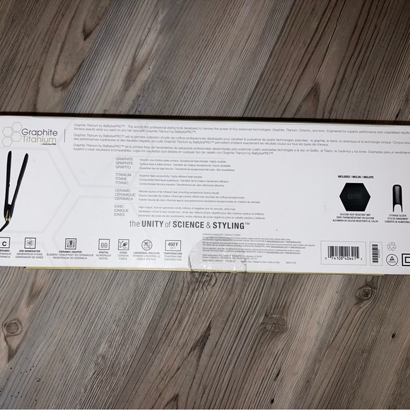 COPY - BaByliss Pro Graphite Titanium 1" Ionic Flat Iron black digital 450F BGT… - Picture 4 of 6